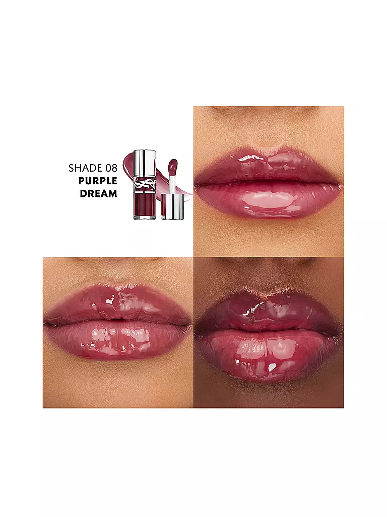 YVES SAINT LAURENT | Loveshine Plumping Lip Oil Gloss (8 Purple Dream) | Rojo oscuro