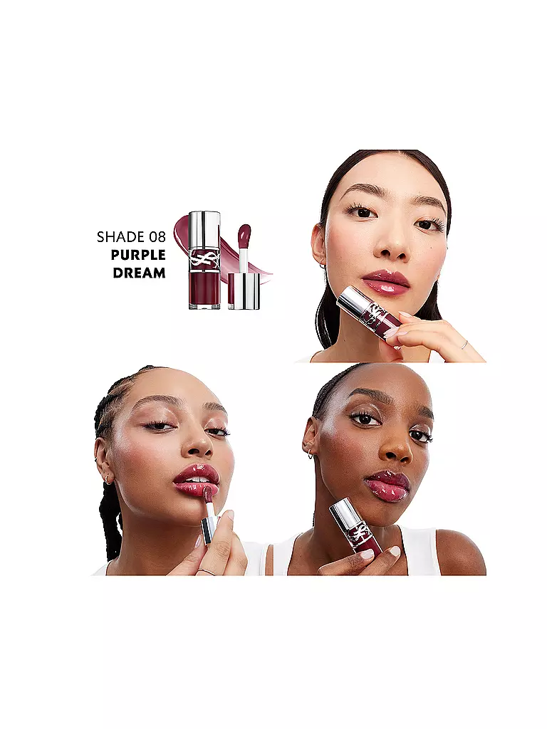 YVES SAINT LAURENT | Loveshine Plumping Lip Oil Gloss (8 Purple Dream) | Rojo oscuro