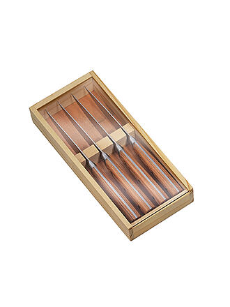 ZASSENHAUS | Juego de 4 cuchillos para carne de madera de pakka