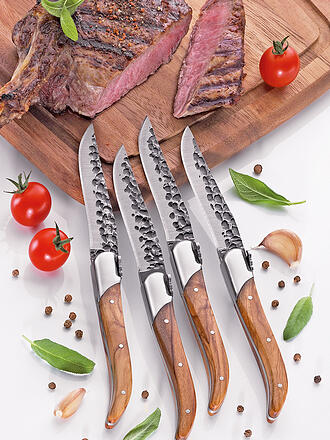 ZASSENHAUS | Juego de 4 cuchillos para carne BULL de madera de olivo