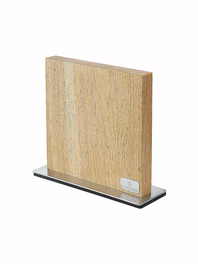ZASSENHAUS | Bloque magnético para cuchillos (roble/acero inoxidable) | Marrón