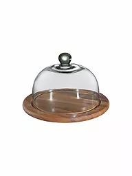 ZASSENHAUS | Campana de queso con tapa de cristal acacia 25cm | Marrón