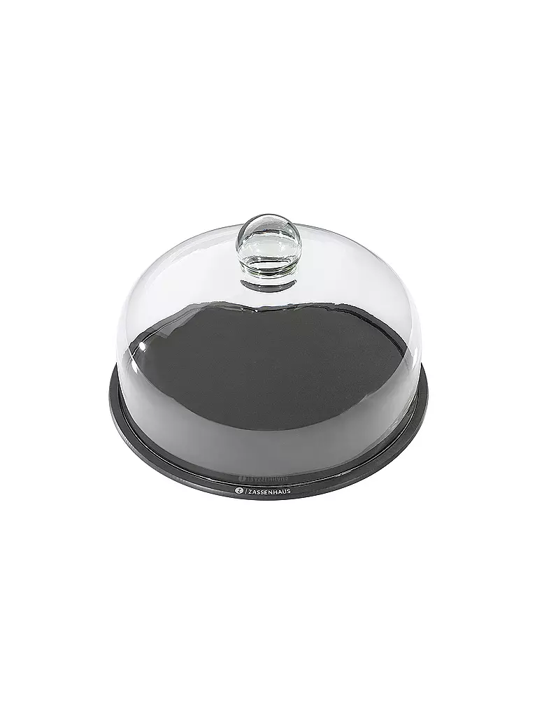 ZASSENHAUS | COMFORT PLUS - Campana de queso con tapa de cristal de 28 cm | Negro