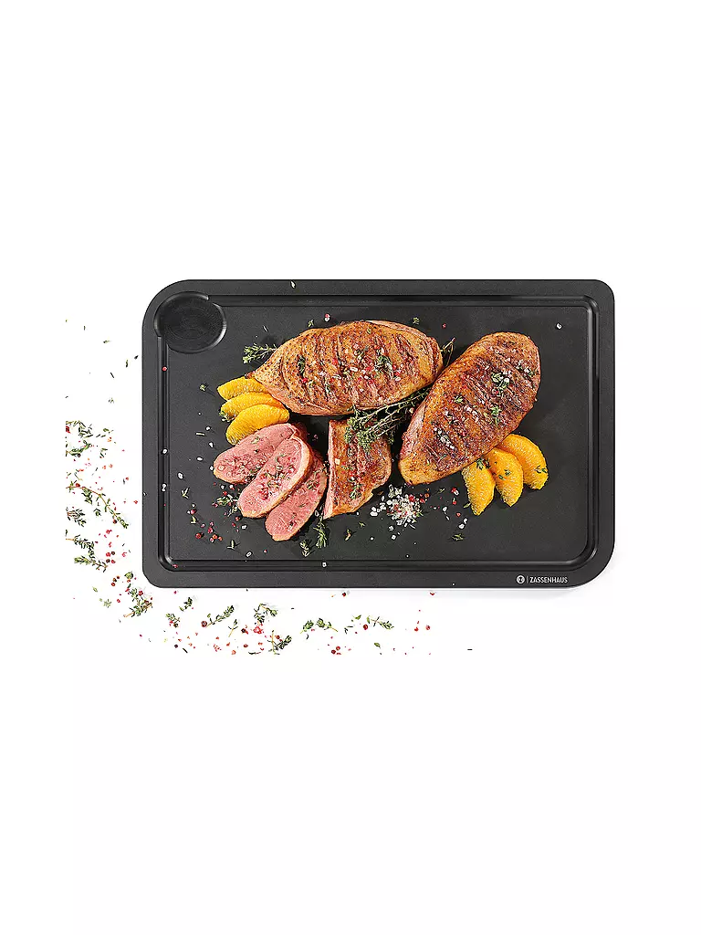 ZASSENHAUS | COMFORT PLUS - Tabla de trinchar 42×27,5×0,9cm | Negro
