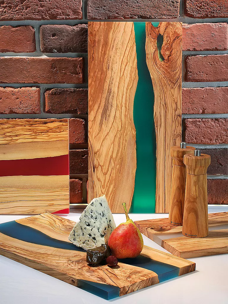 ZASSENHAUS | Tabla de servir Olivo 45x22cm Marrón/Rojo | Marrón