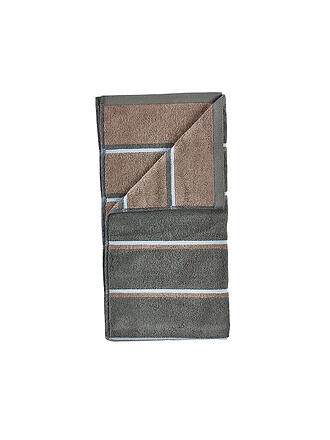 ZONE DENMARK | Toalla SAUNA 50x100cm Verde Oliva/Azul Topo Flog
