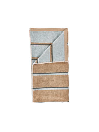 ZONE DENMARK | Toalla de ducha SAUNA 70x140cm Camel/Azul Hielo/Verde Oliva