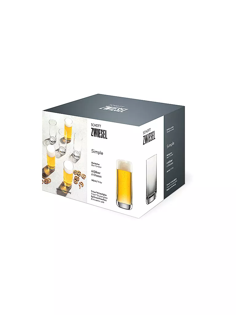 ZWIESEL GLAS | Juego de 6 vasos de cerveza SIMPLE de 345 ml | 