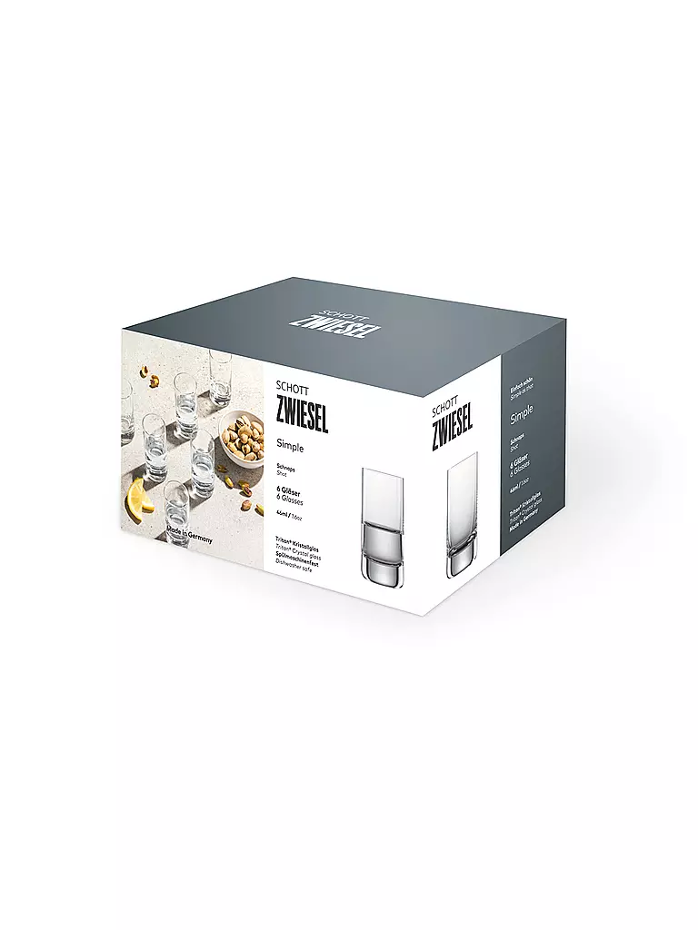 ZWIESEL GLAS | Juego de 6 vasos de chupito SIMPLE 46ml | 