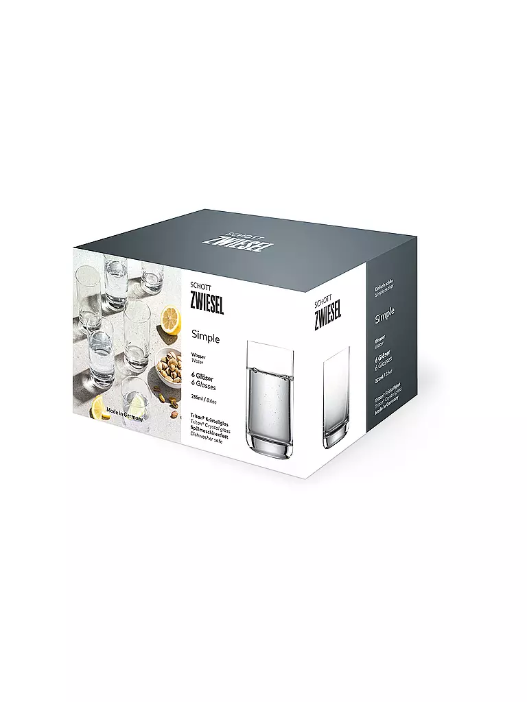 ZWIESEL GLAS | Vaso de agua juego de 6 SIMPLE 255ml | 