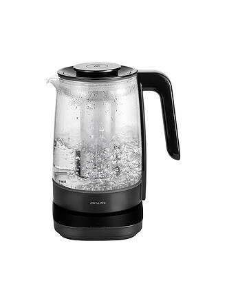 ZWILLING | Hervidor de agua con filtro para té 1,7 l vidrio / negro