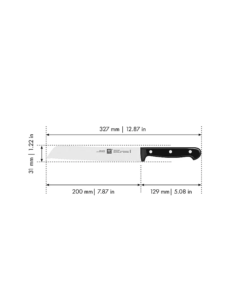ZWILLING | Cuchillo de pan 20cm TWIN-CHEF Negro | Negro