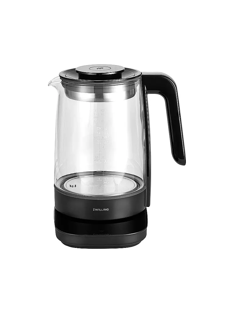 ZWILLING | Hervidor de agua con filtro para té 1,7 l vidrio / negro | Negro