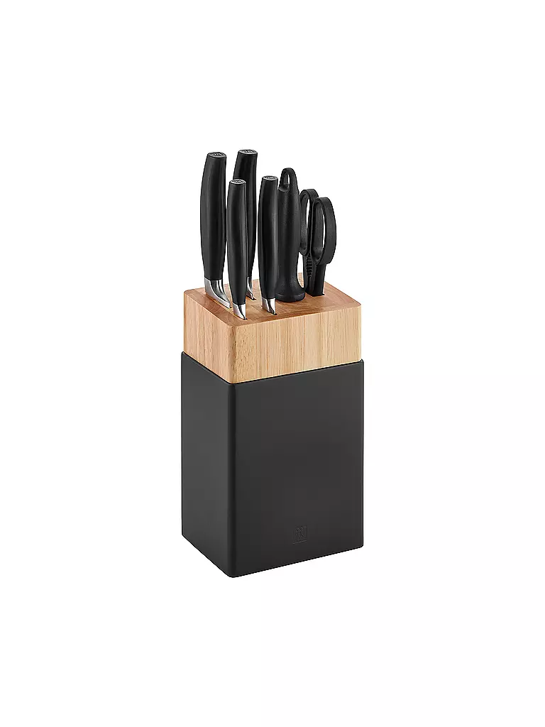 ZWILLING | Juego de bloque de cuchillos de 7 piezas FIVE STAR Negro | Negro