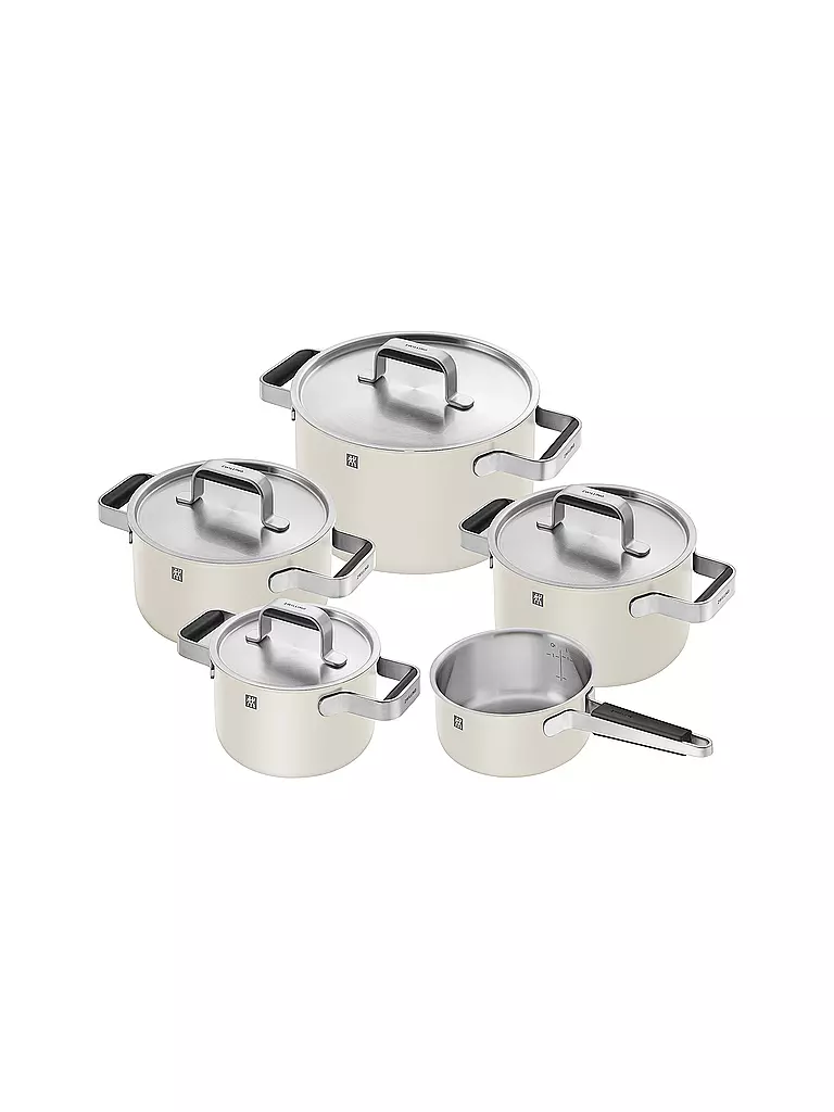 ZWILLING | Kochgeschirr - Set 5tlg. PURE Edelstahl / Elfenbein  | Crema