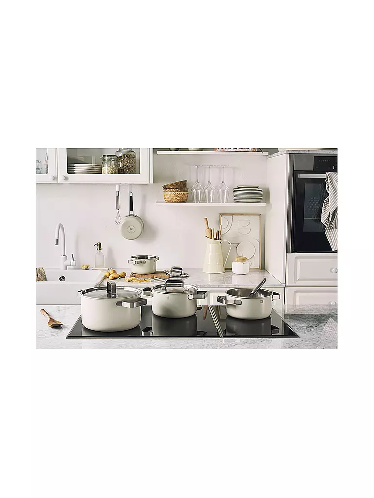 ZWILLING | Kochgeschirr - Set 5tlg. PURE Edelstahl / Elfenbein  | Crema